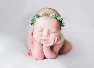 What's The Best Age For Newborn Photography? Ask Amika. A Sleepy Newborn Baby During A West Hartford Photography Session.
